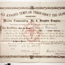 Morton Commandery No. 4's Certificate